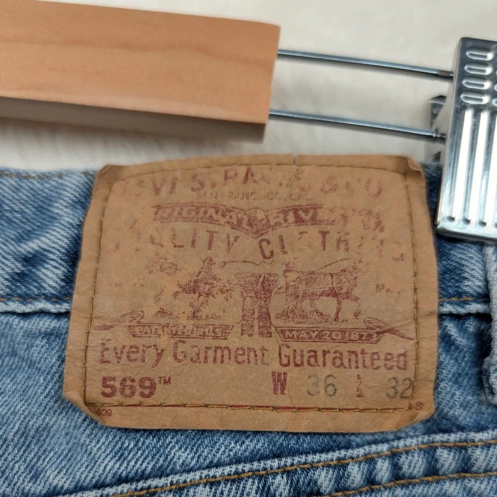 VTG Levi's 569 Jeans Men 37x32 Blue Loose Straight Skater Streetwear Red Tab Y2K
